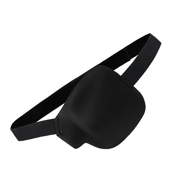 Ögonmask - Mörk Svart - Enkelt Ögonlapp, 3D-design för bekväm sömn och träning av synsvaghet, justerbar storlek left side
