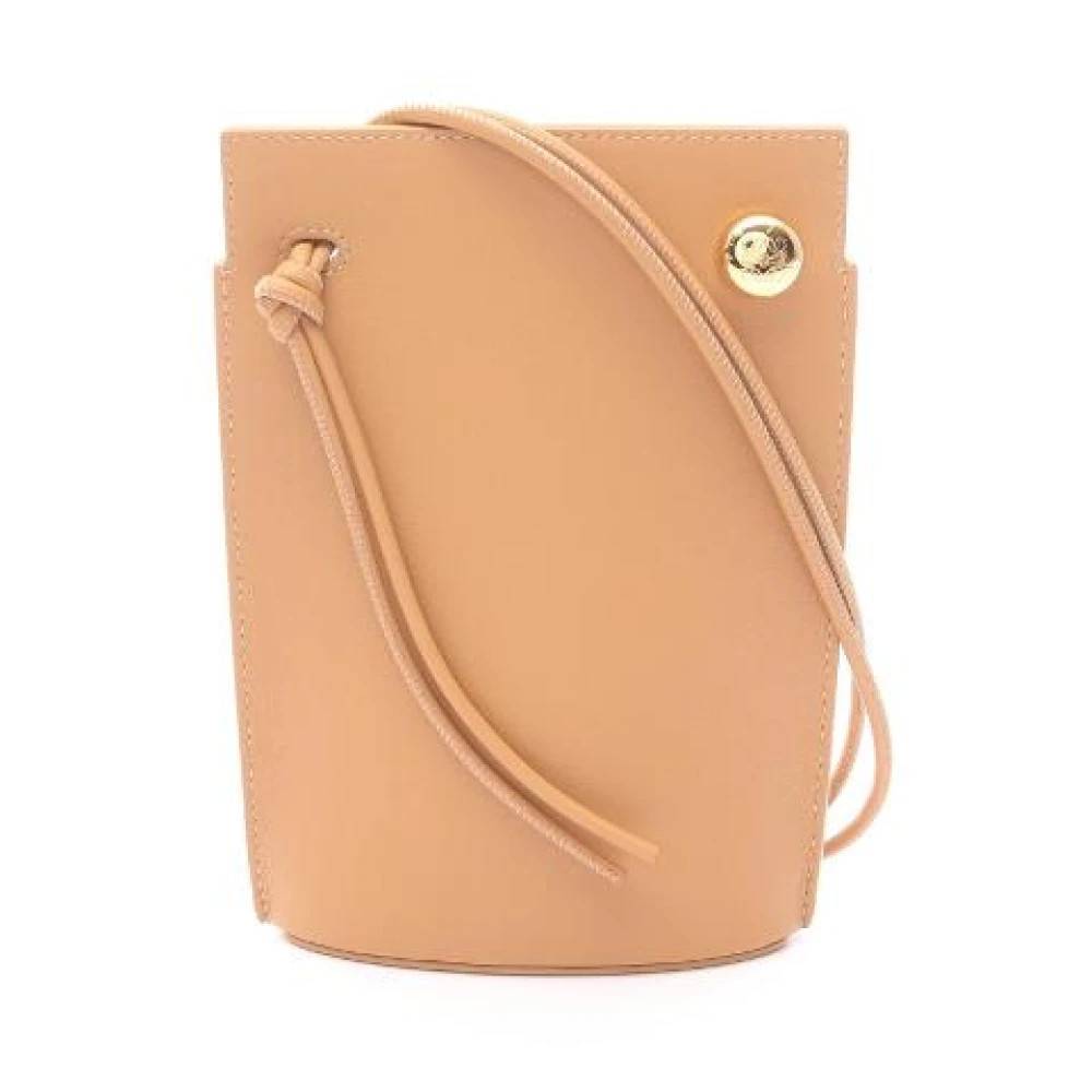 Loewe Pre-owned Pre-owned Pebble Dice Pocket Læder Skuldertaske - Vintage - Dame - Beige - ONE SIZE - Uld
