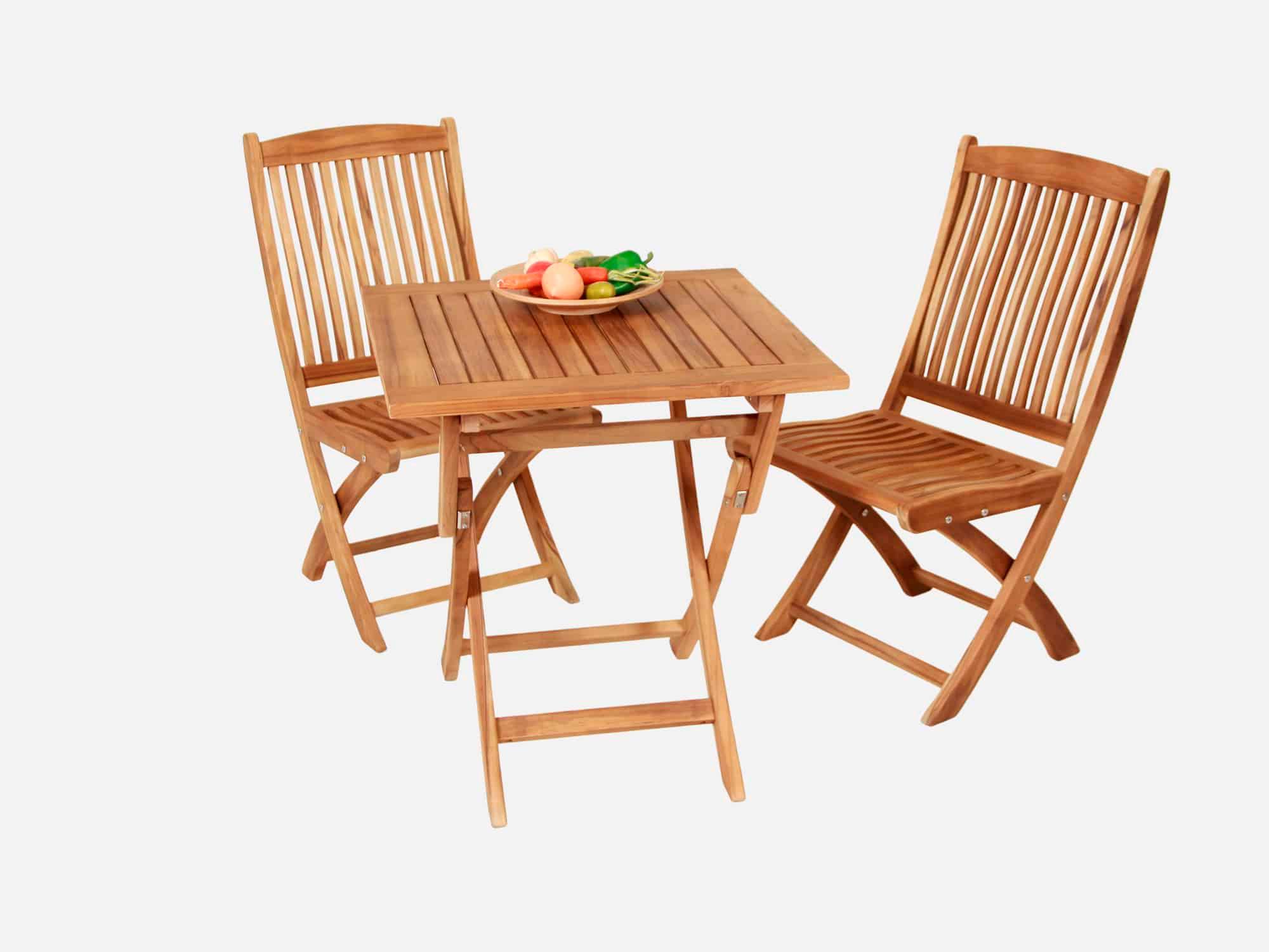 Cafesæt Luksus Teak 70x70 cm Hereford UA.