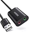 UGREEN Externt Stereo Ljudkort USB Ljudadapter Plug and Play Ljudkort USB Ljudkort Kompatibel med Windows 10/8.1/8/7/Vista/XP, Mac OS X, PS4, Linux, Windows Surface 3 Pro, Raspberry Pi, etc.