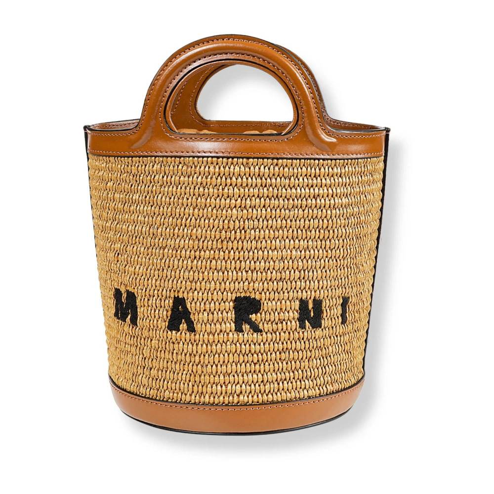 Marni Tropicalia Small Bucket Bag - Tasker - Dame - Brun - ONE SIZE - Bomuld