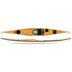 NDK Romany LV havkajak m/finne + keelstrip - Fiberglas - Hvid/Sort/orange