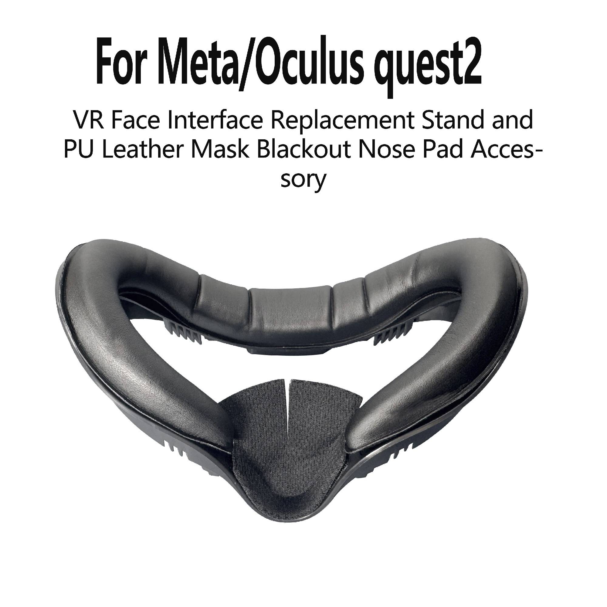 VR Face Mounts and Foam Replacement Kits for Oculus Meta Quest 2 | Detachable Face Interface Frame and PU Leather Eye Mask with