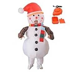 Uppblåsbar snögubbedräkt Rolig semesterdräkt Vuxendräkt Unisex blåsdräkt Julfestdräkt Helkroppsdräkt Uppsluppen uppblåsbar kostym Semesterklädning Halloween-kostymidéer Roliga vinterdräkter Lätt att b