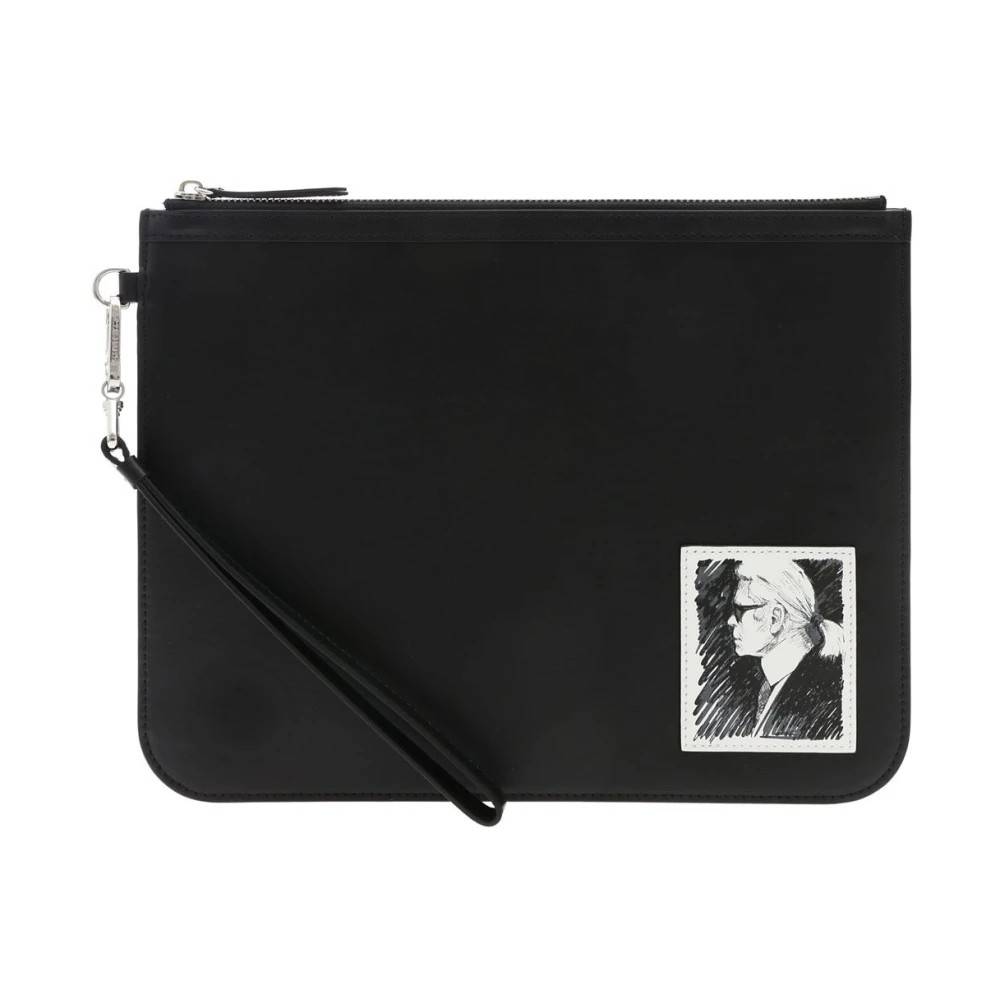 Karl Lagerfeld Legend Clutch Taske - Accessories - Dame - Sort - ONE SIZE - Læder