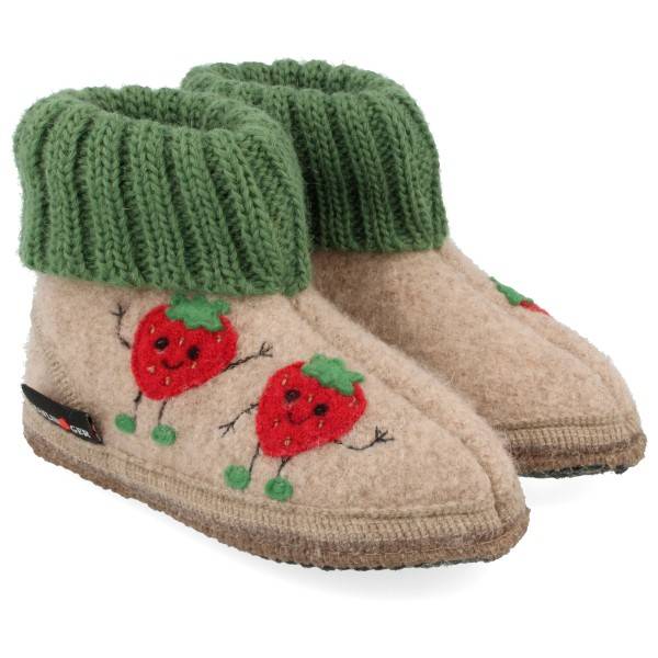 Haflinger Kid's Hüttenschuh Erdbeere Hyttesko Børn størrelse 29 farve beige