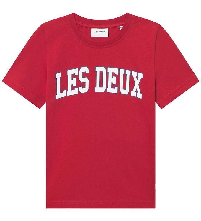 Les Deux T-shirt - Aidan - Scharlakansröd Saga Röd m. Logo - Les Deux - 13-14 år (158-164) - T-shirt