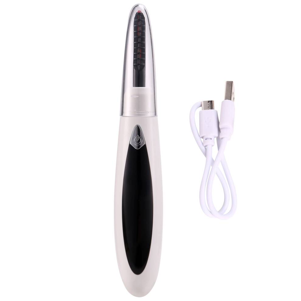 Electric Heated Eyelash Curler USB Charge Makeup Curling Kit Long Lasting Natural Eye Lash Curler White