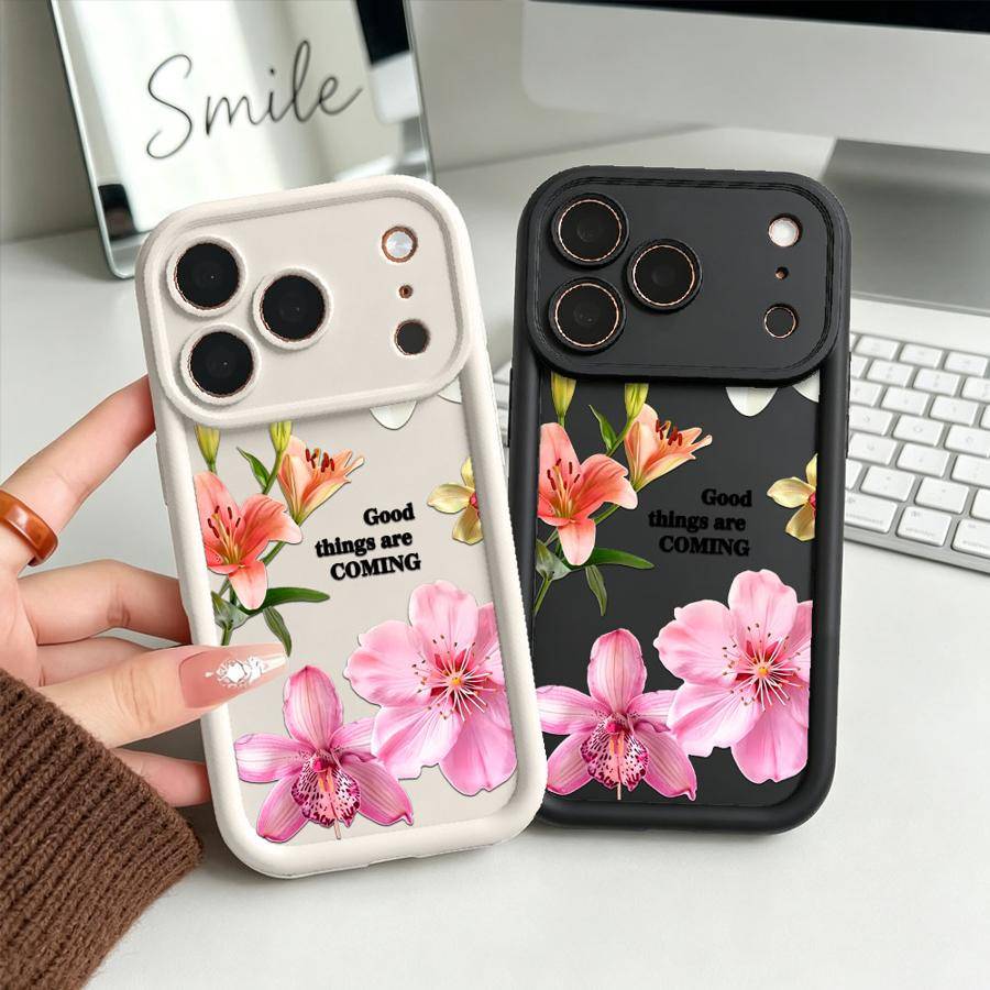 Phone Cover Case for iPhone 17 Pro Max 12 Pro 13 16 Air 11 17e 14 15 Plus Pink Lily