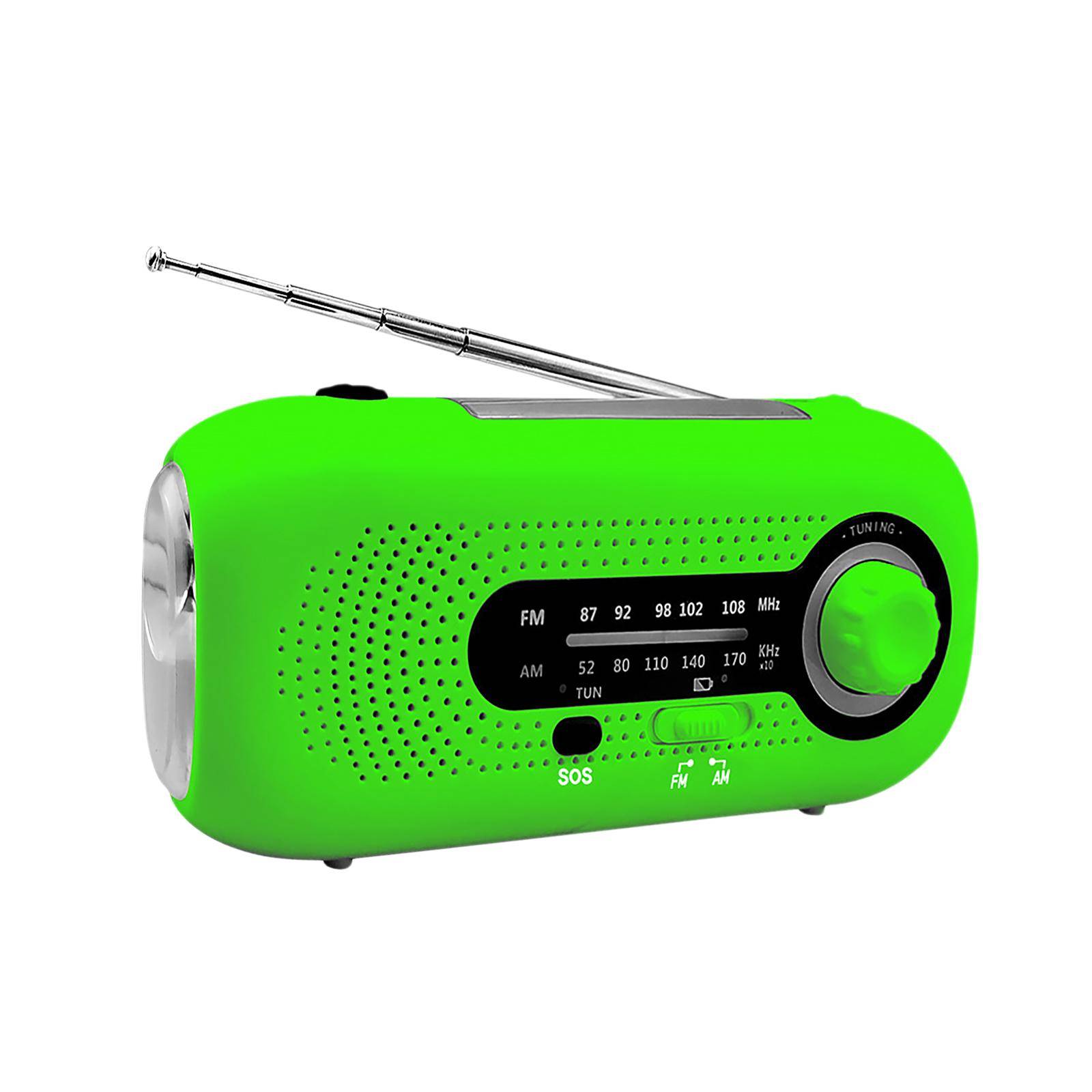 Wind Up Solar Radio SOS Alarm AM/FM Emergency Solar Radio Vevdriven radio med laddningsbar
