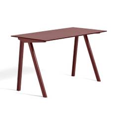 HAY - CPH90 2.0 Desk Bordeaux Lacquered Oak Frame L130 X W65 X H74 Burgundy Linoleum Top Bordeaux Lacquered Edge - Skrivbord - Ronan & Erwan Bouroullec - Röd - Trä