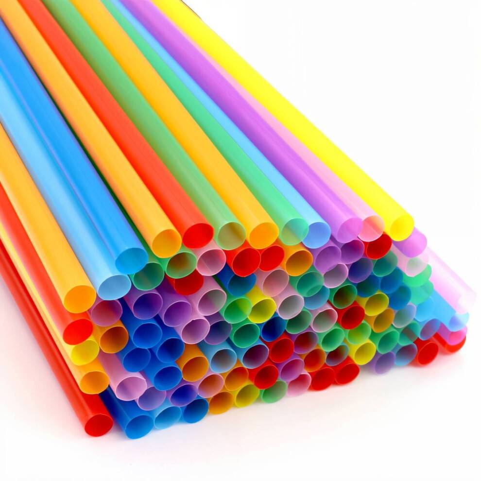 100 stk. sugerør engangs, robust plastiksugerør, engangs, praktiske sugerør af drikkeplast, farvet