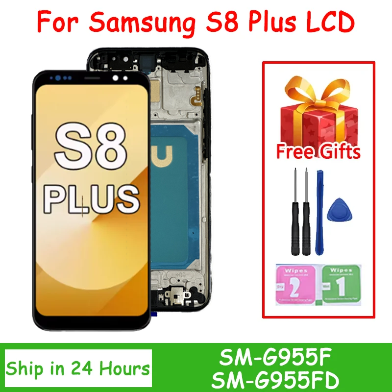100% Tested TFT for Samsung S8 Plus G955 G955F Lcd Display Touch Screen With Frame for Samsung S8+ LCD Replacement