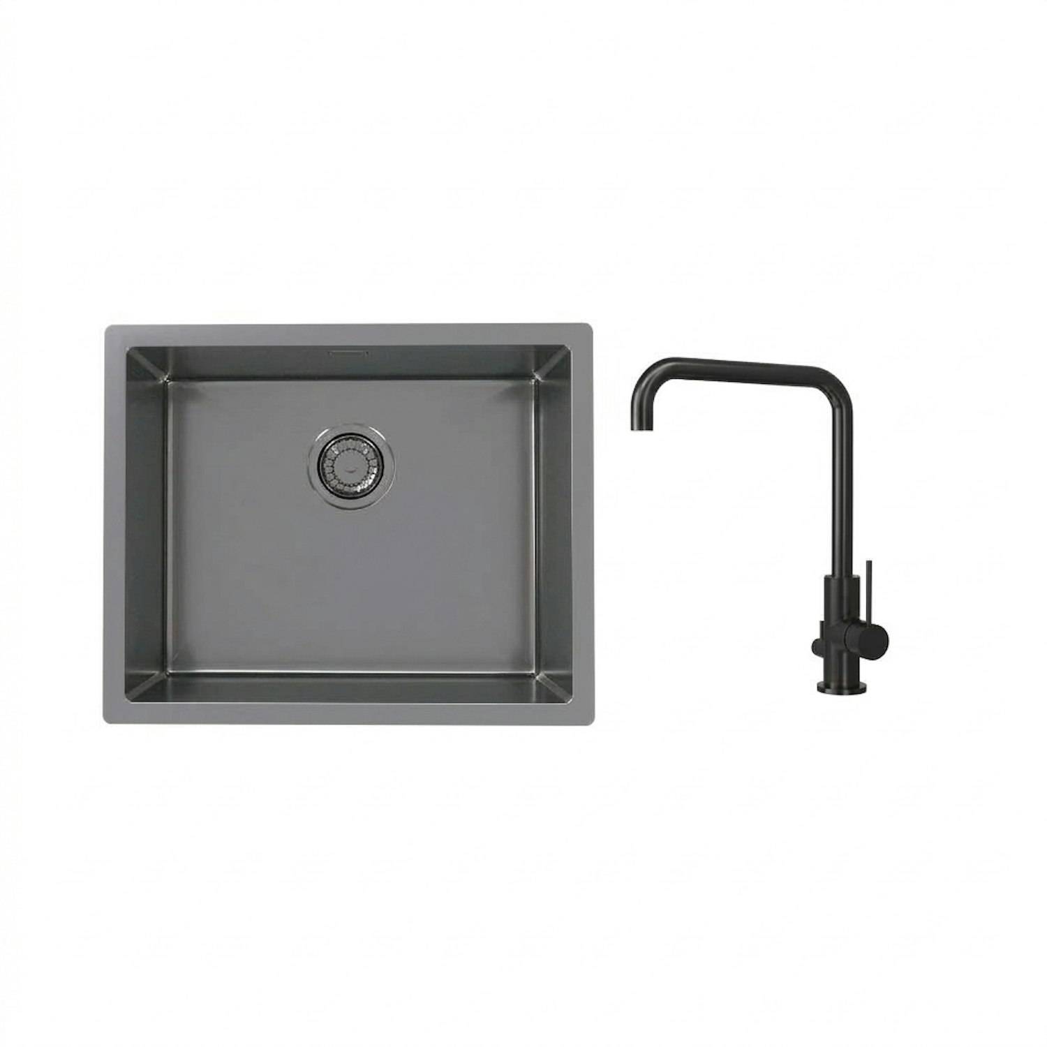 Diskho Stala Monarch-50 med Köksblandare Scandtap Steel Mood D Antracit/Shadow