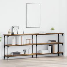 Konsolbord med hylla med lagring Gammalt trä 200 x 29 x 75 cm