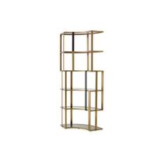 Clio hylla hörn borstad mässing - Guld / Silver (B: 115 x D: 37 x H: 240 cm)