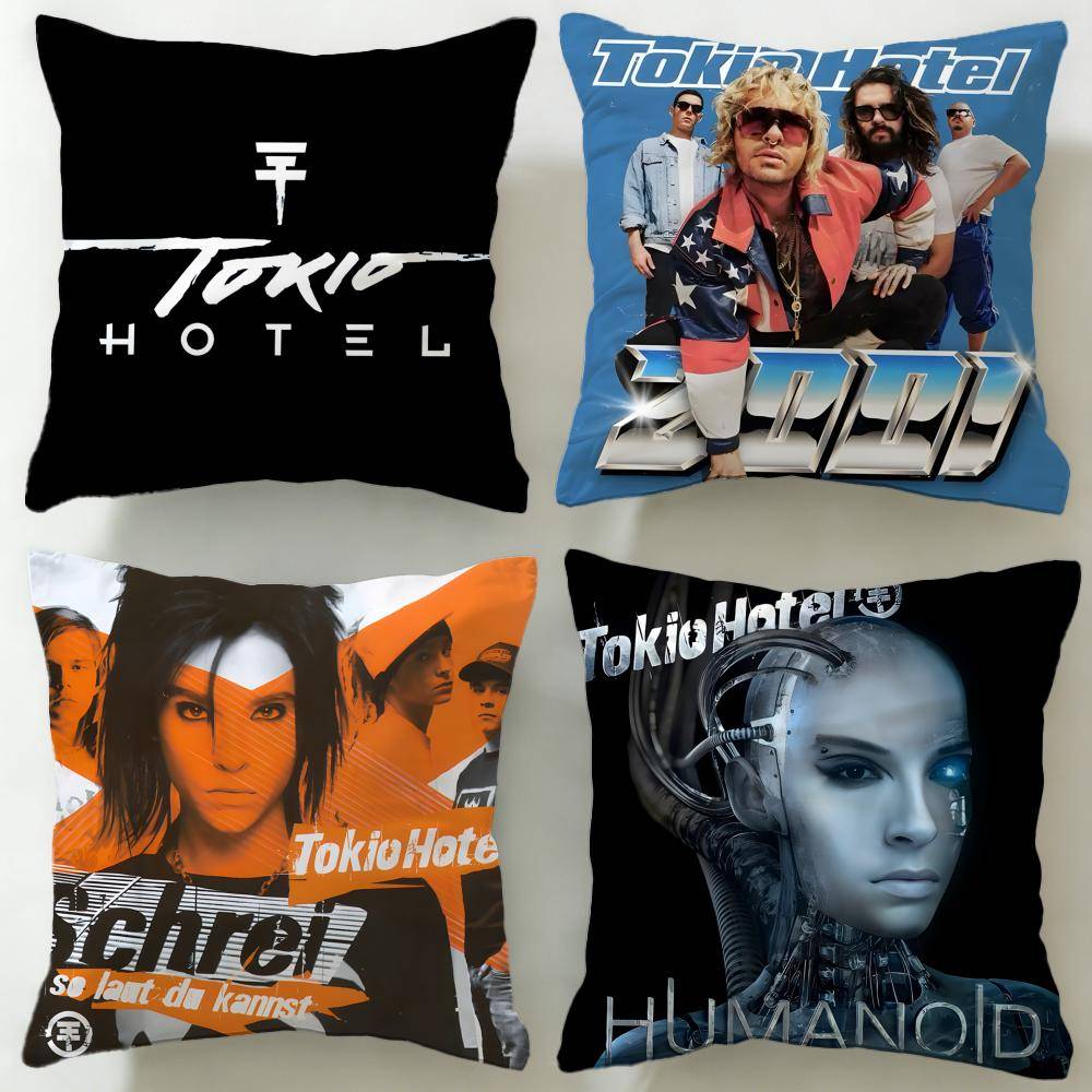 Classic Band Tokio Hotel Cushion Cover Soft & Easy-Wash Pillow Case – Versatile for Couch, Bed, Travel and Office