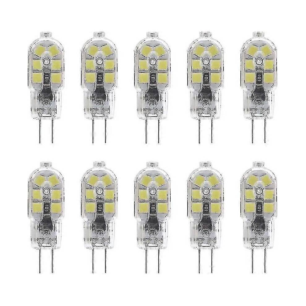 G4 LED-lampa 2W 12V AC/DC, 10-pack halogenekvivalent 20W, 200LM kallvit 6000K bi-pin-lampor