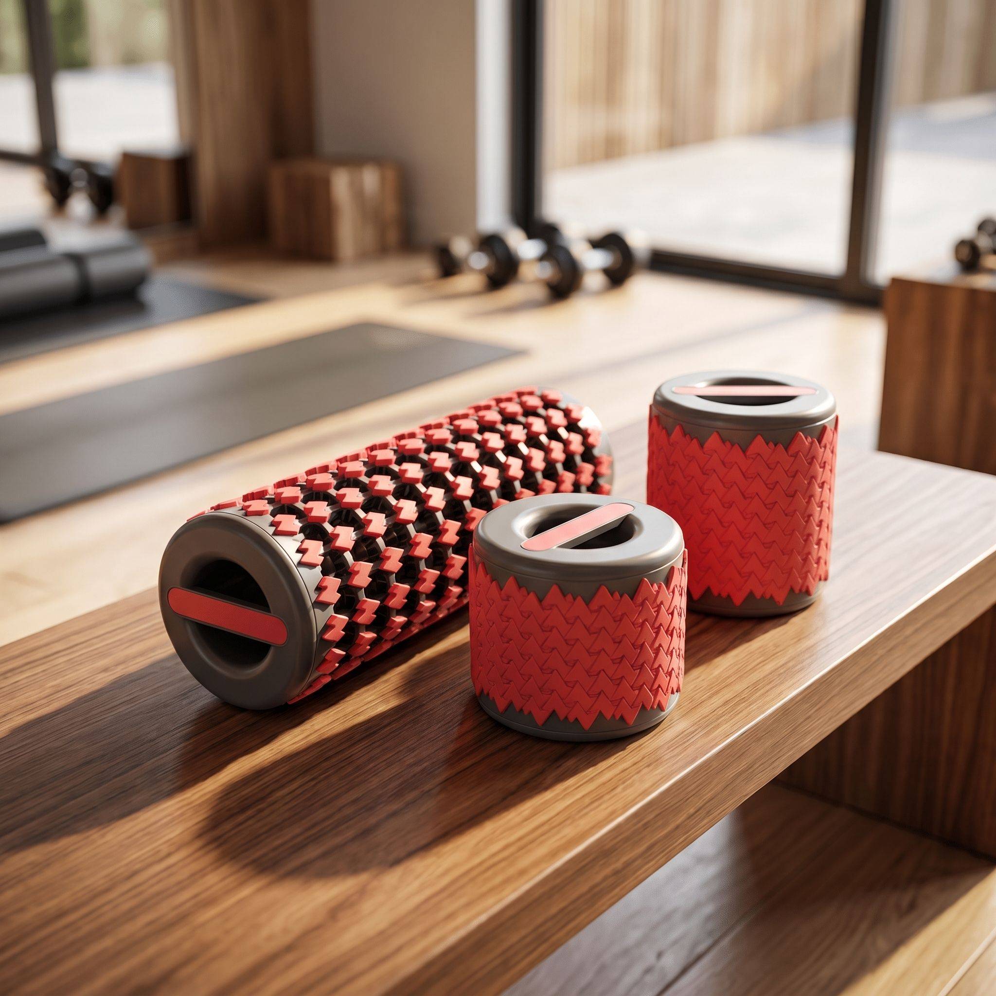 Telescopic Foam Roller - Red & Grey
