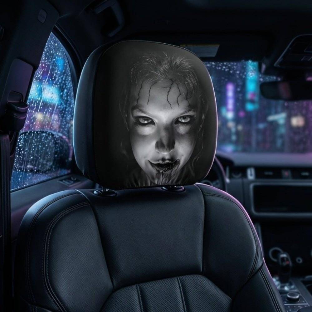 2 st Elastiska Halloween Bilhuvudstödsskydd Bilinteriör Dekoration Skydd Fordonsinteriör