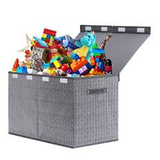 ELUCHANG Aufbewahrungsbox mit Deckel Kinder, 81L Große Faltbare Truhen & Kisten für Kinder, Grauer Aufbewahrungsbox Kinderzimmer, Spielzeugkiste Aufbewahrungsbox für Kinderzimmer,Kleidung,Schlafzimmer
