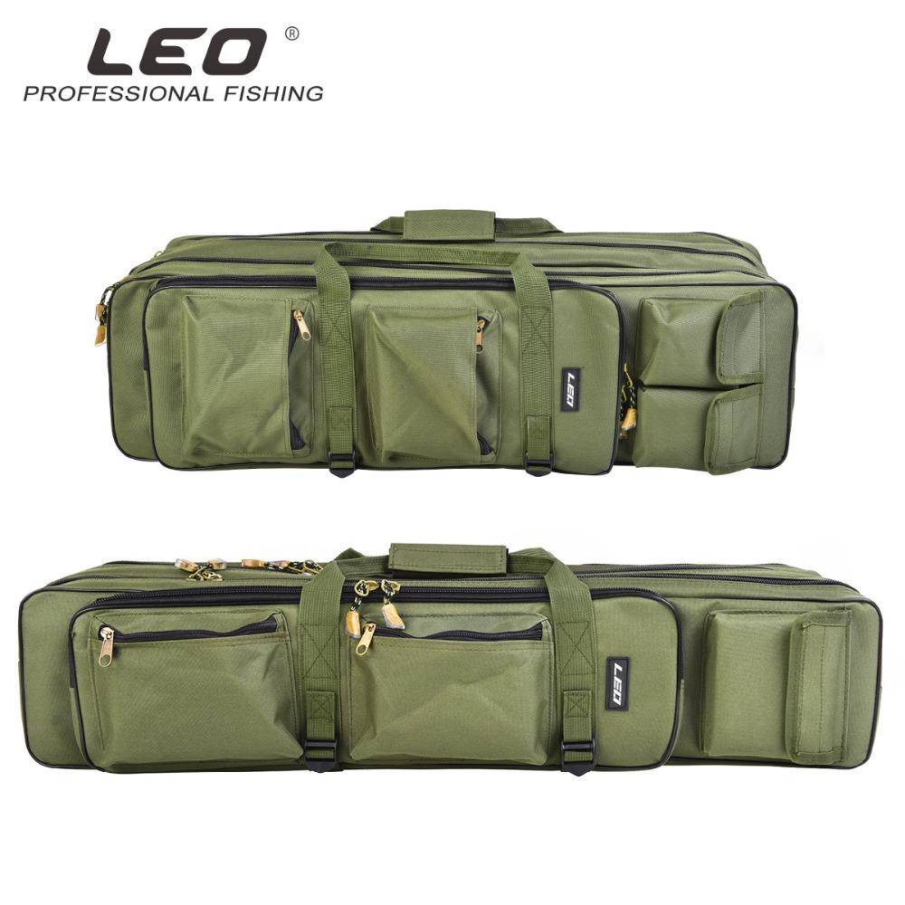 LEO Multi-Pocket 80cm/100cm XL 3-lagers fiskespö Rulleväska Utomhusfiskeväska Ryggsäck Fiskspö och redskapsarrangör Vattentät 80CM