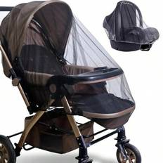 1 st. Myggnät för barnvagn , Fullständig täckning Solskydd Dammsäker Skydd För Barnvagn - Svart (En-Storlek)