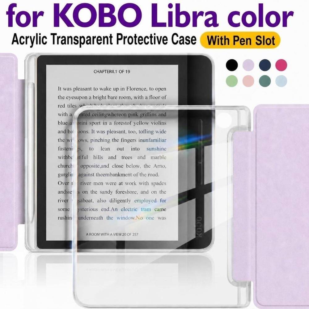 Magnetiskt Fodral med Pennfack för KOBO Libra Color/2 7 tum 2024 Lanserad Hemmakontor mörkgrön färg