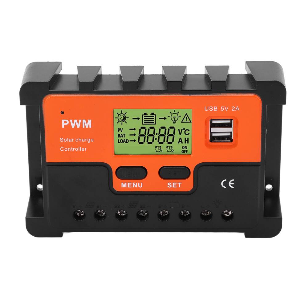 Smart solcellecontroller med app-integration, 3-trins PWM-ladestyring, USB- og type C-udgangsporte, MPPT-algoritme, kompatibel med flere