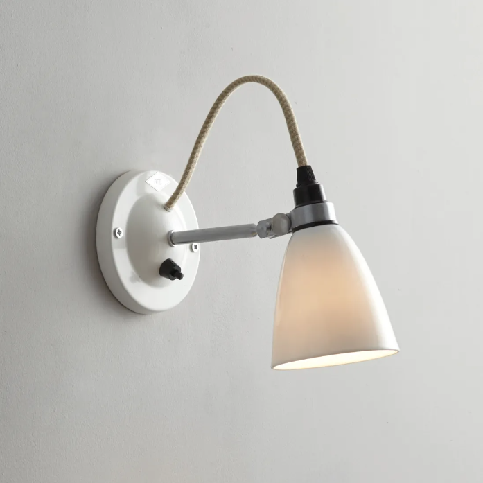 Hector Dome wall væglampe original BTC - Small Ø 9 cm/Hvid / Afbryder på basen