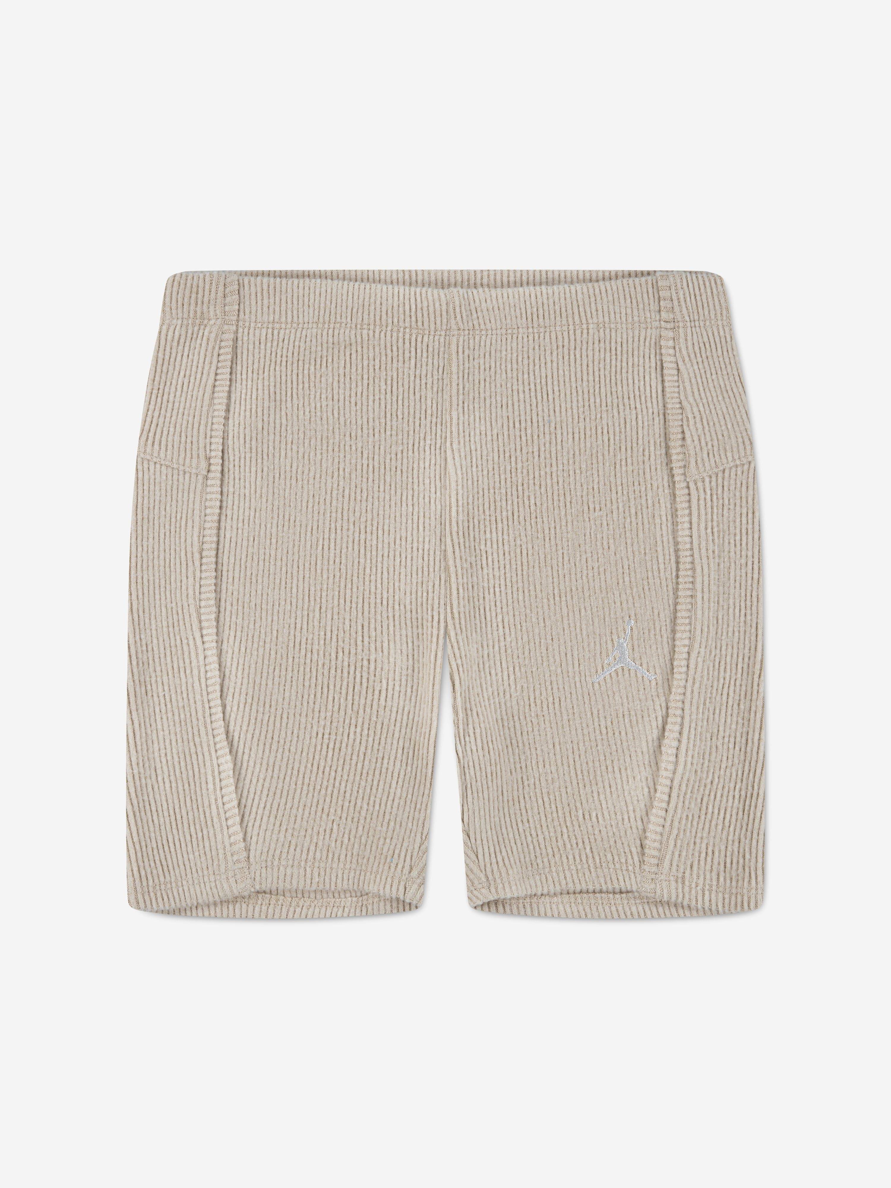 Jordan Girls Ribbed Bike Shorts in Beige - Beige / 8 - 10 Yrs (8 - 10 Yrs)
