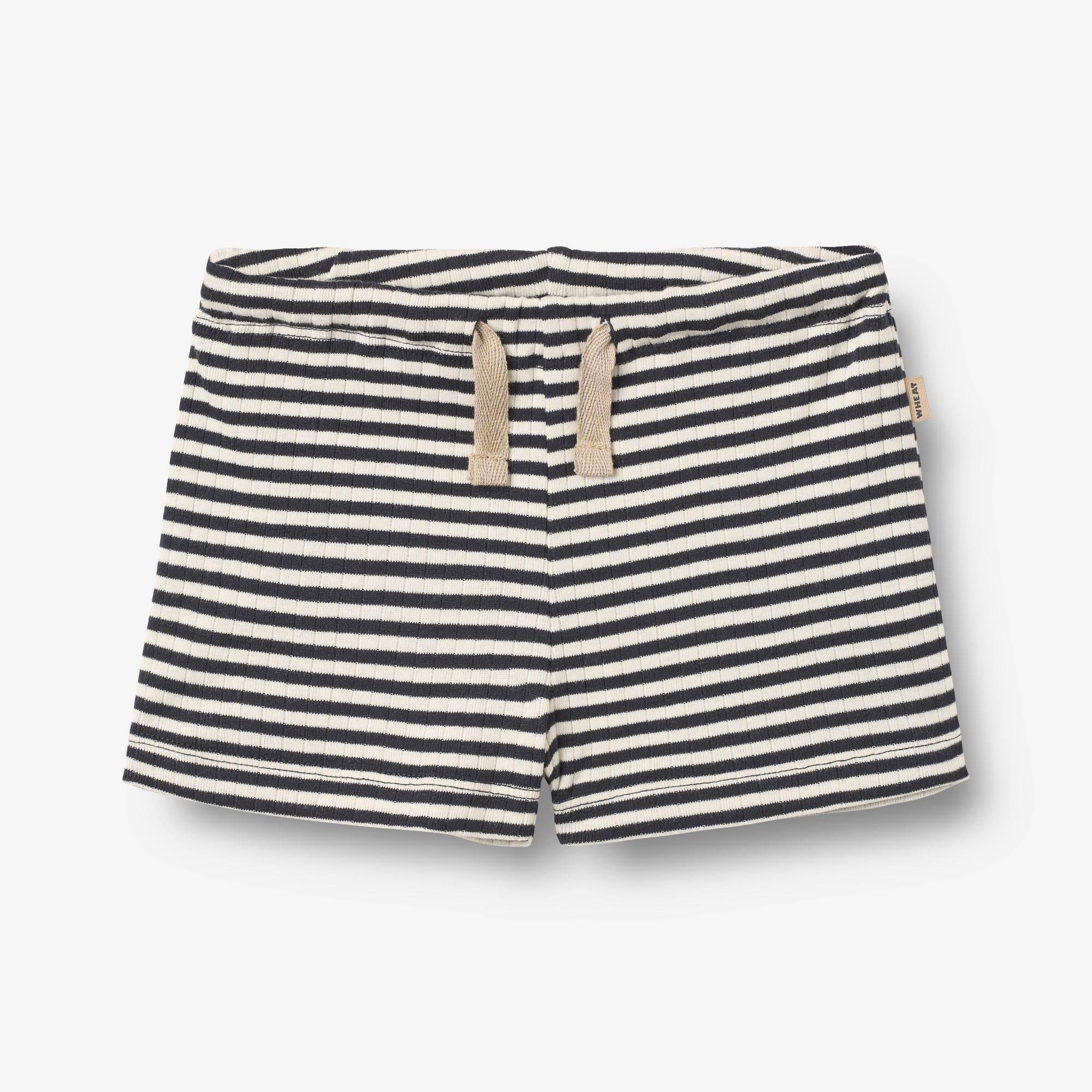 WHEAT® - Jersey Shorts Vic - navy rib stripe - Str 86.