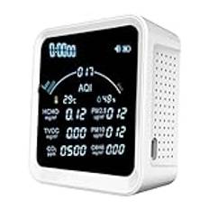 Franchity Tuya Wifi CO2 HCHO H6C6 TVOC PM2,5 PM10 meter termometer hygrometer luftkvalitetsmätare klocka larm luftföroreningsmätare PTH-9BW