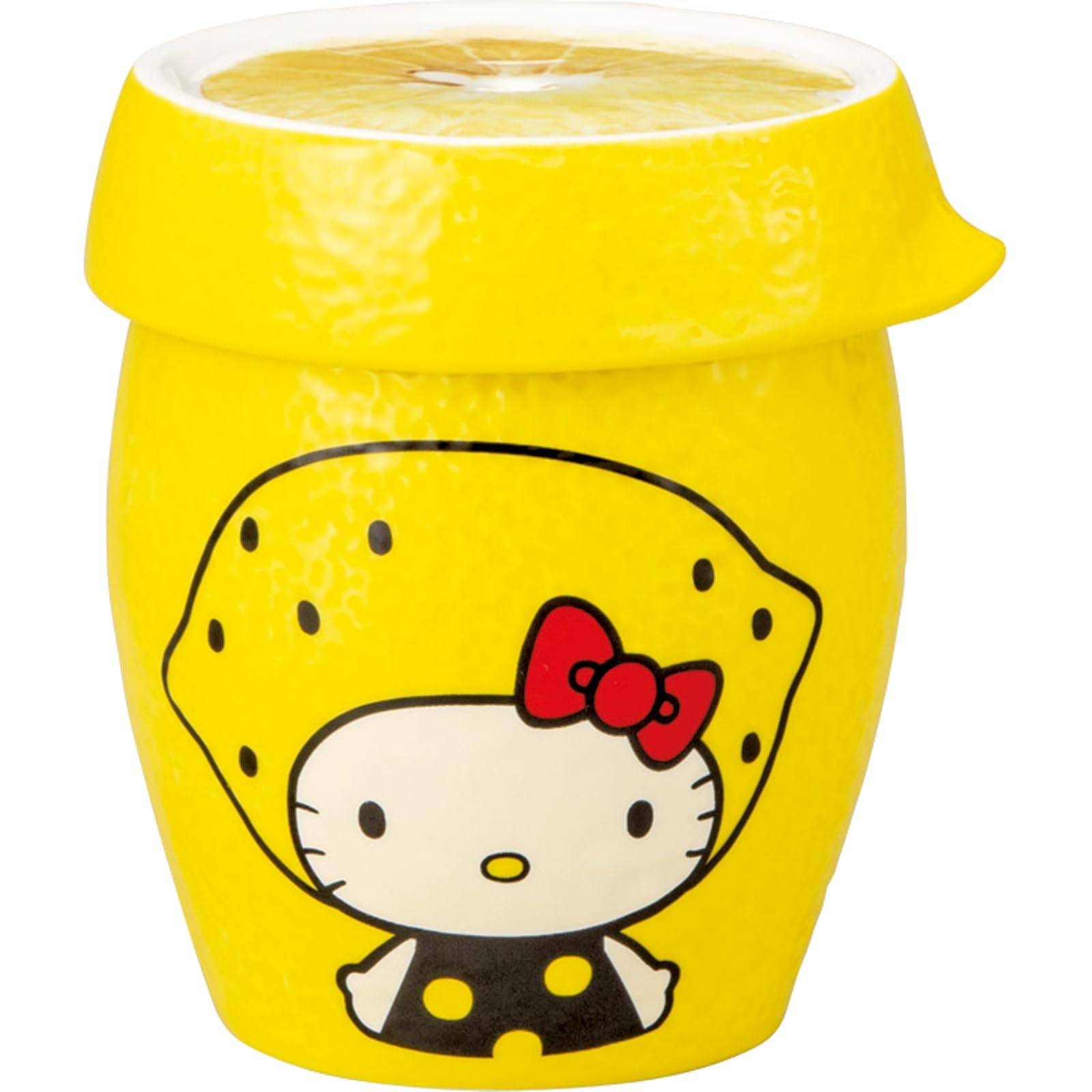 Sanrio Tale Hello Lemon Kitty Tumbler with Lid and Fruit 9 x Character Kitty san4554 Fairy Kitty Squeezer, Approx. 380ml, Approx. 10cm, Goods,