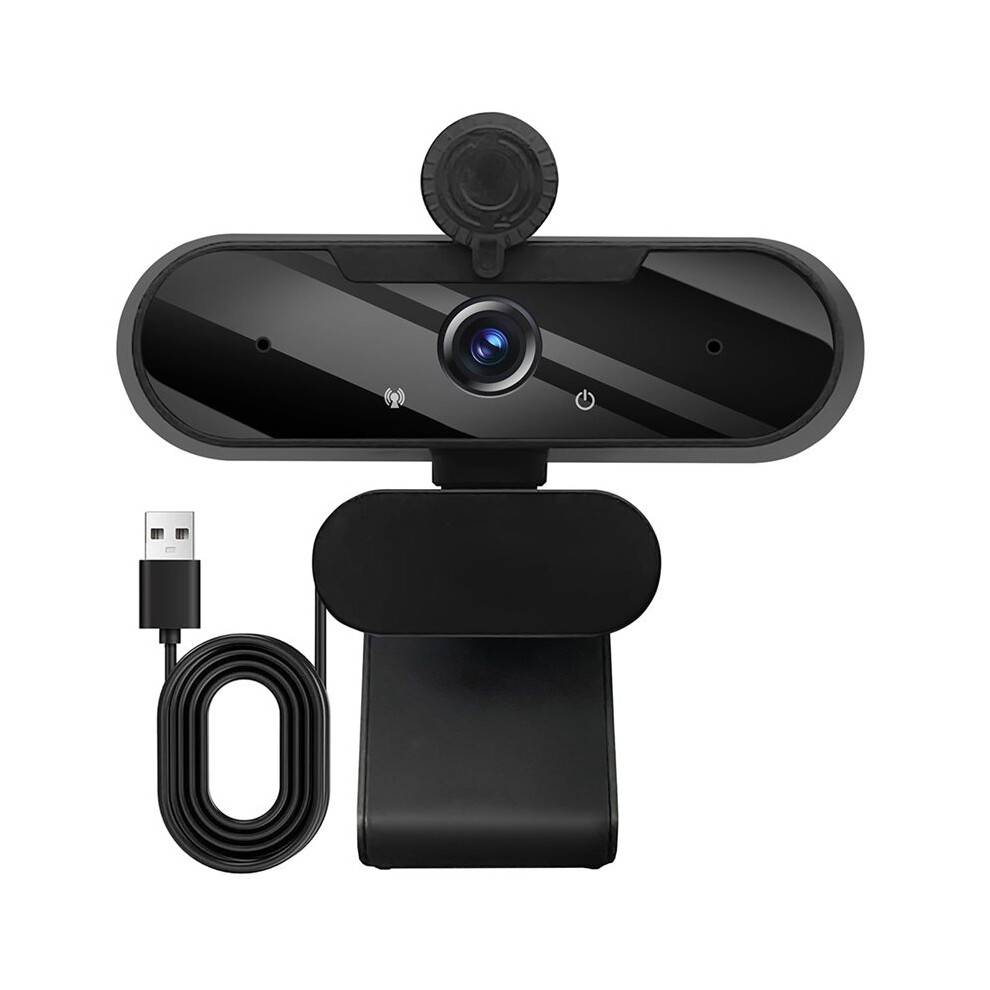 1080P HD USB-Webbkamera med Vidvinkel, Inbyggd Mikrofon och Roterbart Stativ för Streaming, Videosamtal och Konferenser