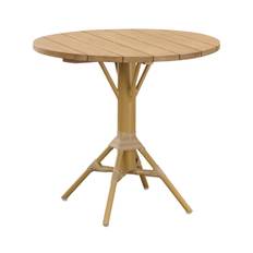 Nicole cafébord almond/teak Ø80 cm - Beige/Träfärg