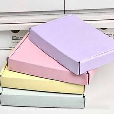 10 st, Macaron Color Presentkartong- Fraktlådor Kartong Korrugerade postlådor för förpackning Hantverkspresenter Ge produkter till bröllopsfest för sm - Multifärgad (Vit,blå,Purpur,gul,ljusrosa,ljusblå,Kraftpappers färg,Rosa rosa)