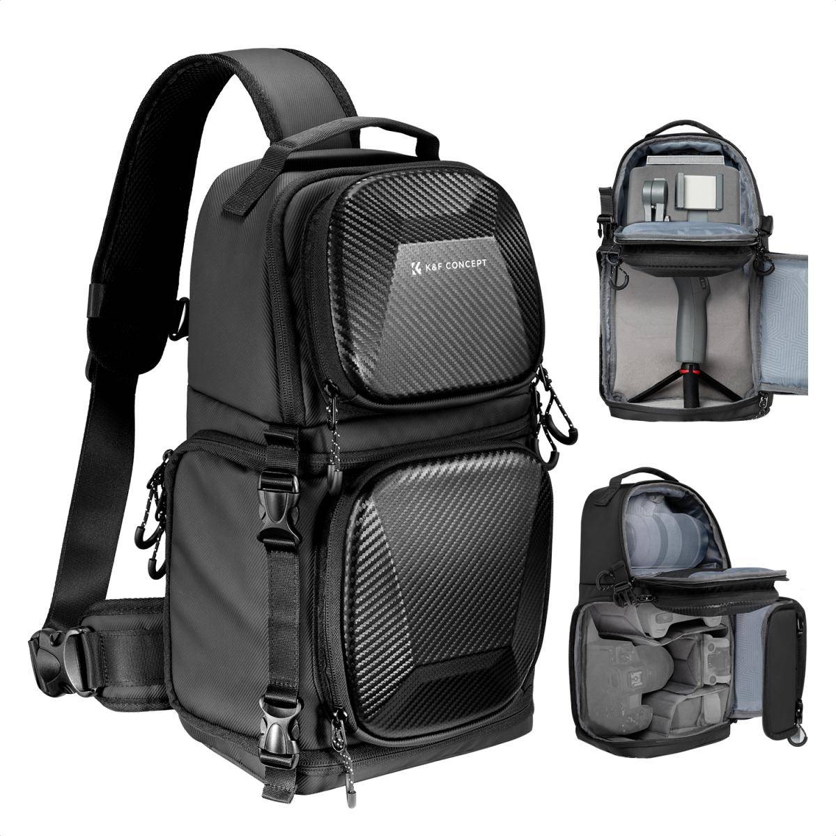 KENTFAITH Camera Sling Bag Crossbody Bag Hardshell Camera Shoulder Backpack DSLR / SLR / Mirrorless Camera Case Photography Bags for Photographer