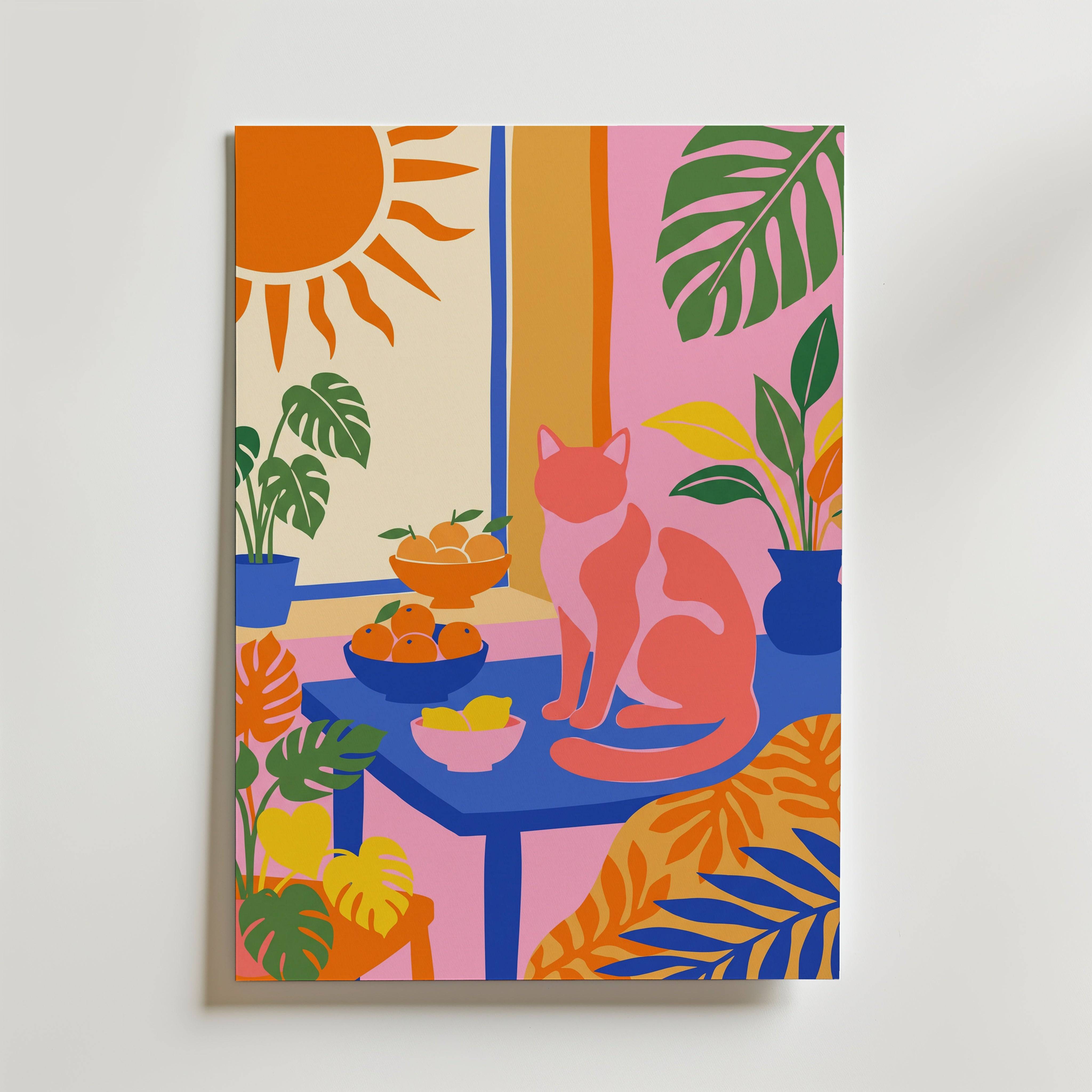 Matisse Kitchen Cat Poster - Fine Art Poster 100x140 cm Utan passepartout