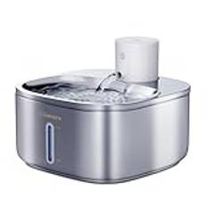 Gimars Cat Water Fountain, 108oz/3,2L rostfritt stål Djurvattenfontän Trådlös batteridriven, sladdlös hundvattenautomat automatisk med rörelsesensor