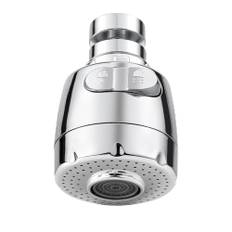 Vinabo Kranluftare, 360° vridbar pip, köksblandare, diskbänksblandare med huvudregulatorfilter 2 lägen, kranluftare, kranspray, köksblandare, silver