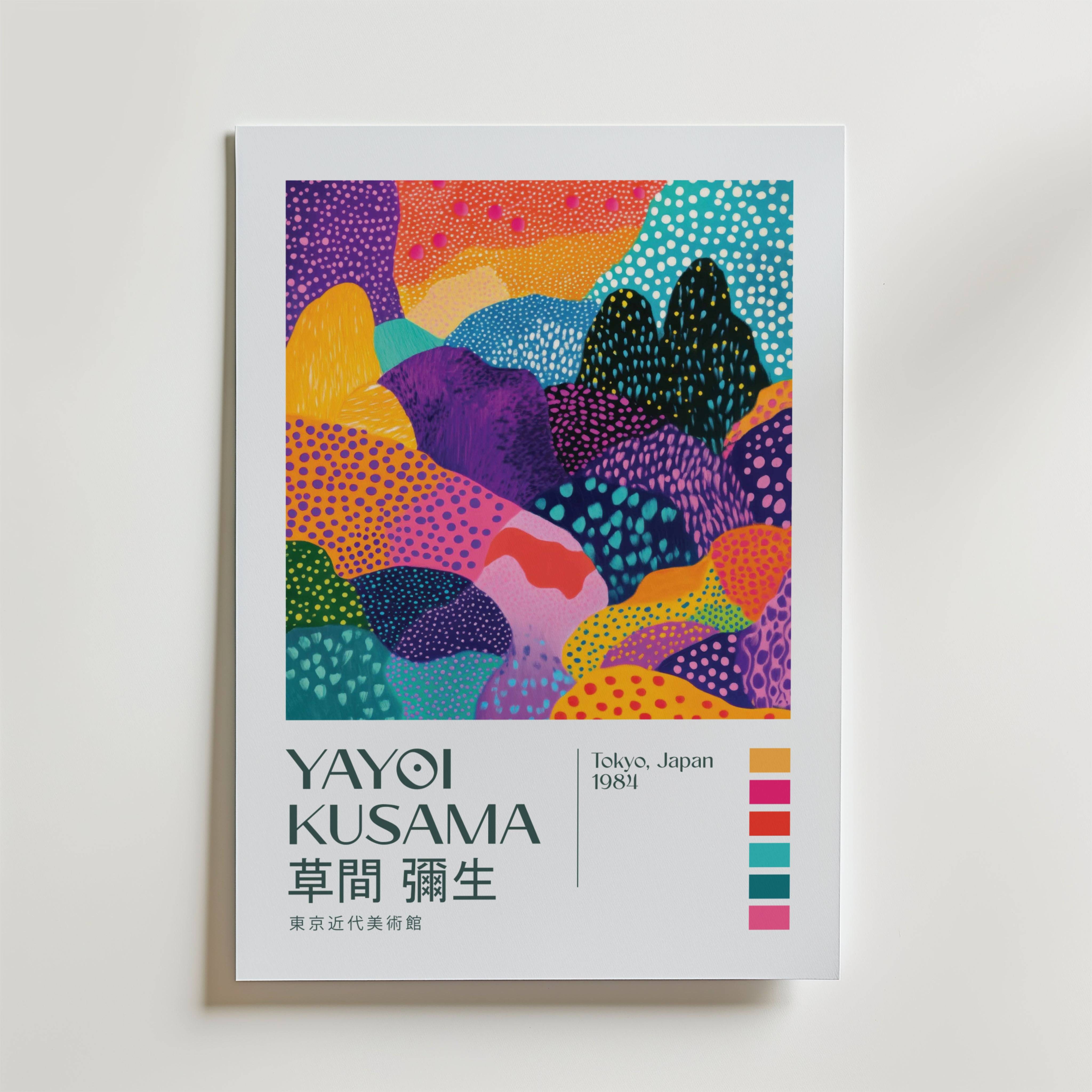 Yayoi Kusama Infinite Color Hills Poster - Premium Canvas 50x70 cm