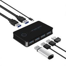 USB KVM Switch USB Delt Switch 2 ind 4 ud til Bærbar PC Tastatur Mus Printer USB Switch Hub Adapter USB 3.0