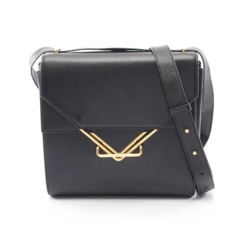 Bottega Veneta Vintage Pre-owned The Clip Læder Skuldertaske - Vintage - Dame - Sort - ONE SIZE - Uld