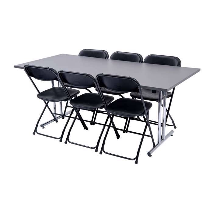 Stabelfix Lux klapbord 80x180 med 6 Samson Lux klapstole.