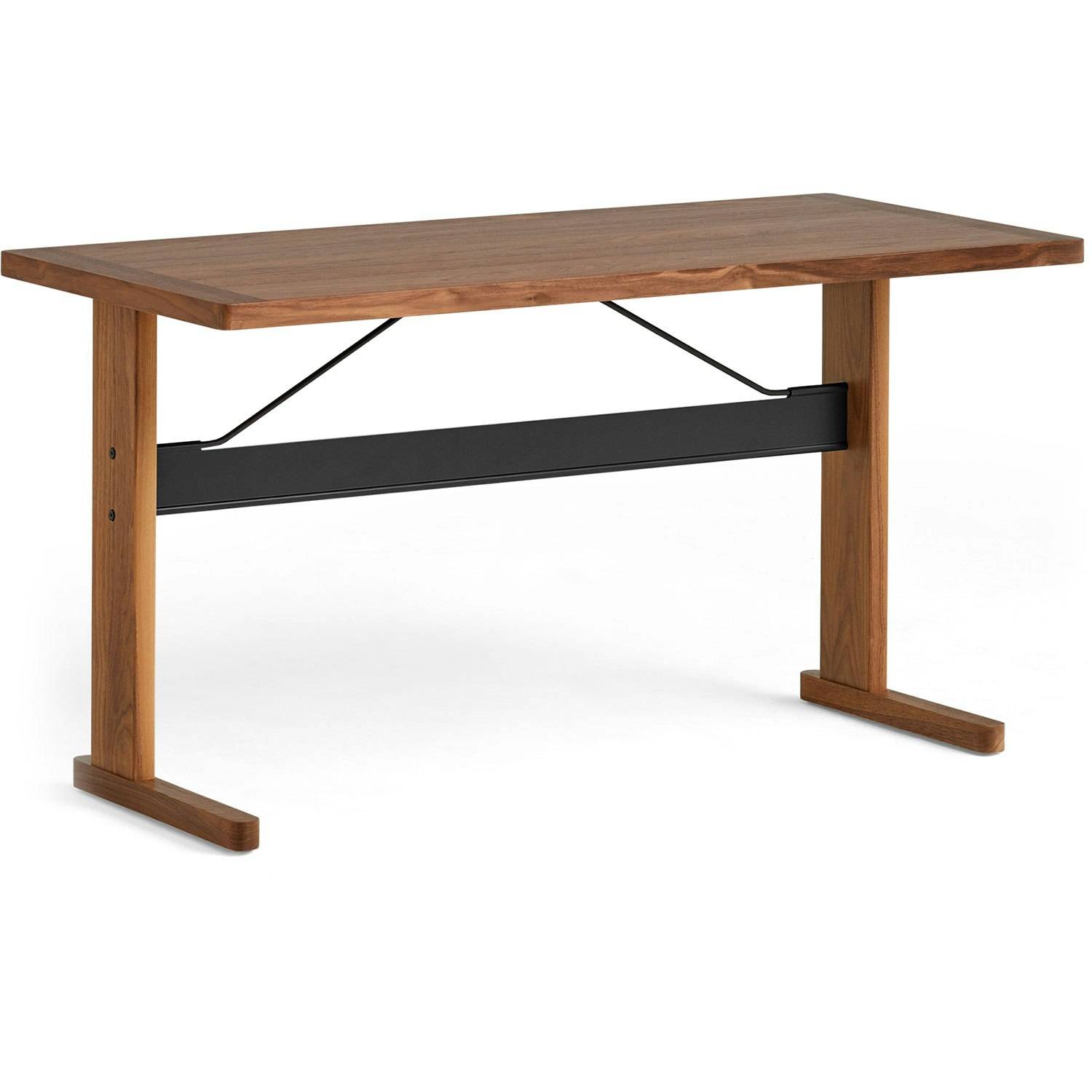 Hay Passerelle Skrivebord 140x65 Cm Lakeret Valnød - Skrivebord Vandbaseret Lakeret Valnød Sort - AB783-A293-AI07.