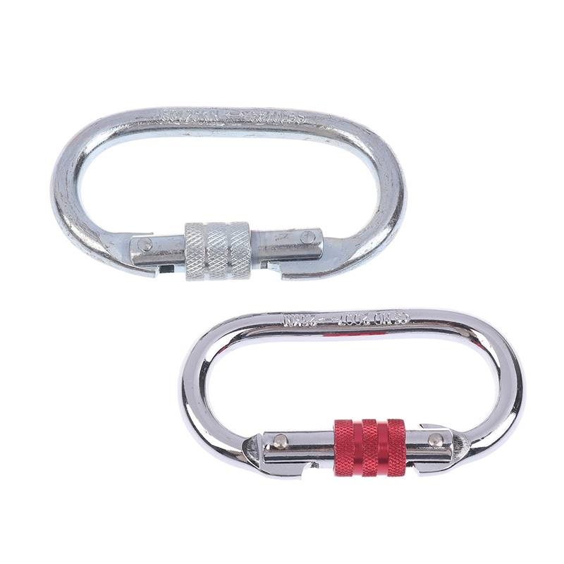 Maximum Tension 25KN Professional Carbon Steel High Strength Climbing Safety Lock Buckle O-shaped Buckle Design