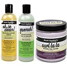 Moster Jackies Curls & Coils TRIO BUNDEL | Oh So Clean Shampoo 355ml | Curl La La Defining Curl Custard 426 g | Quench Moisture Intensive Leave In Conditioner 355 ml