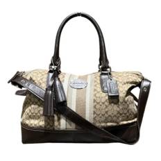 Coach Pre-owned, Pre-owned, Dame, Beige, ONE SIZE, Uld, Pre-owned canvas håndtasker