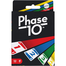 Mattel Games Phase 10 kortspil, sekvenser som ligner på rummy, indeholder 108 kort, til hjemmet.